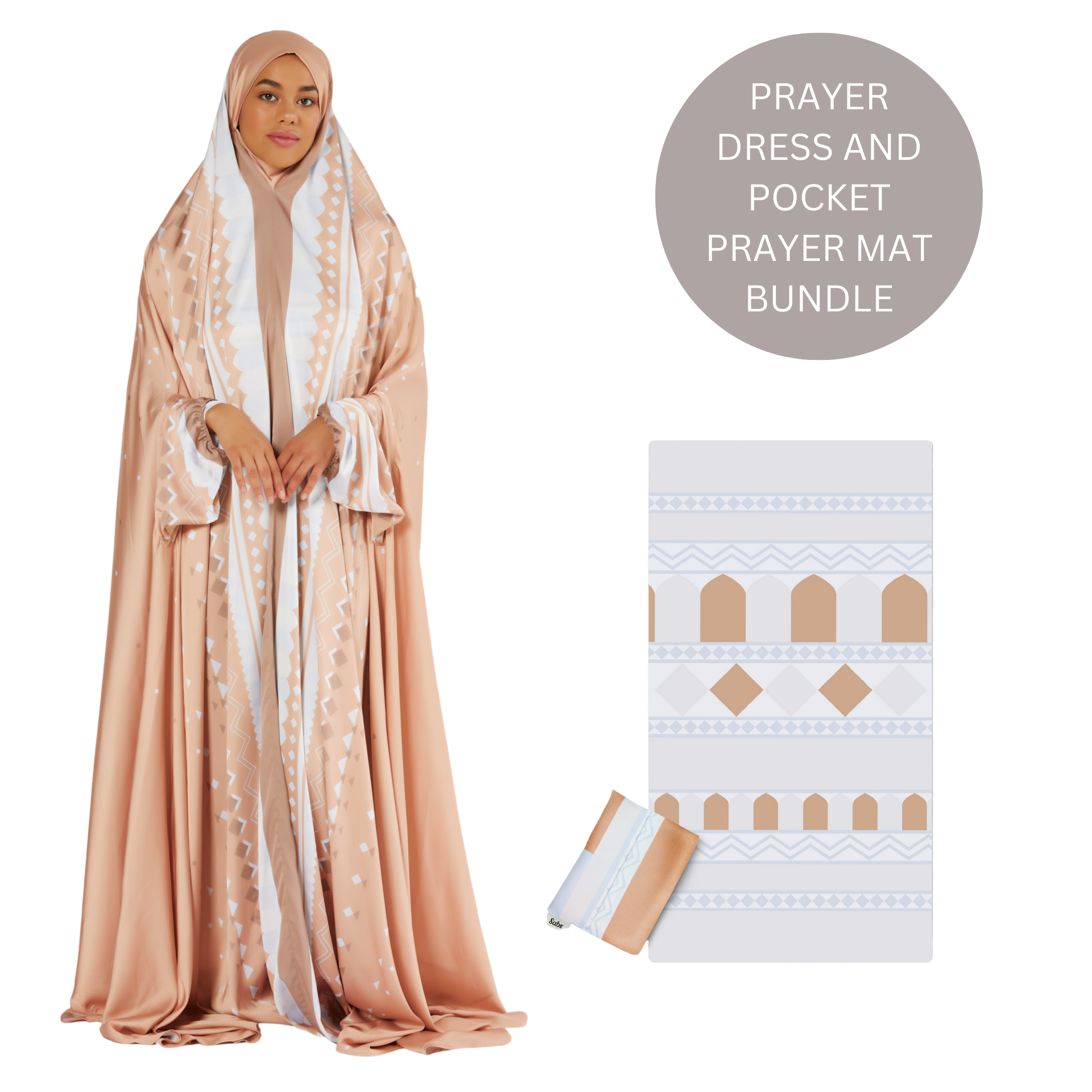 'Sanaa' Prayer Dress & Pocket Prayer Mat Bundle