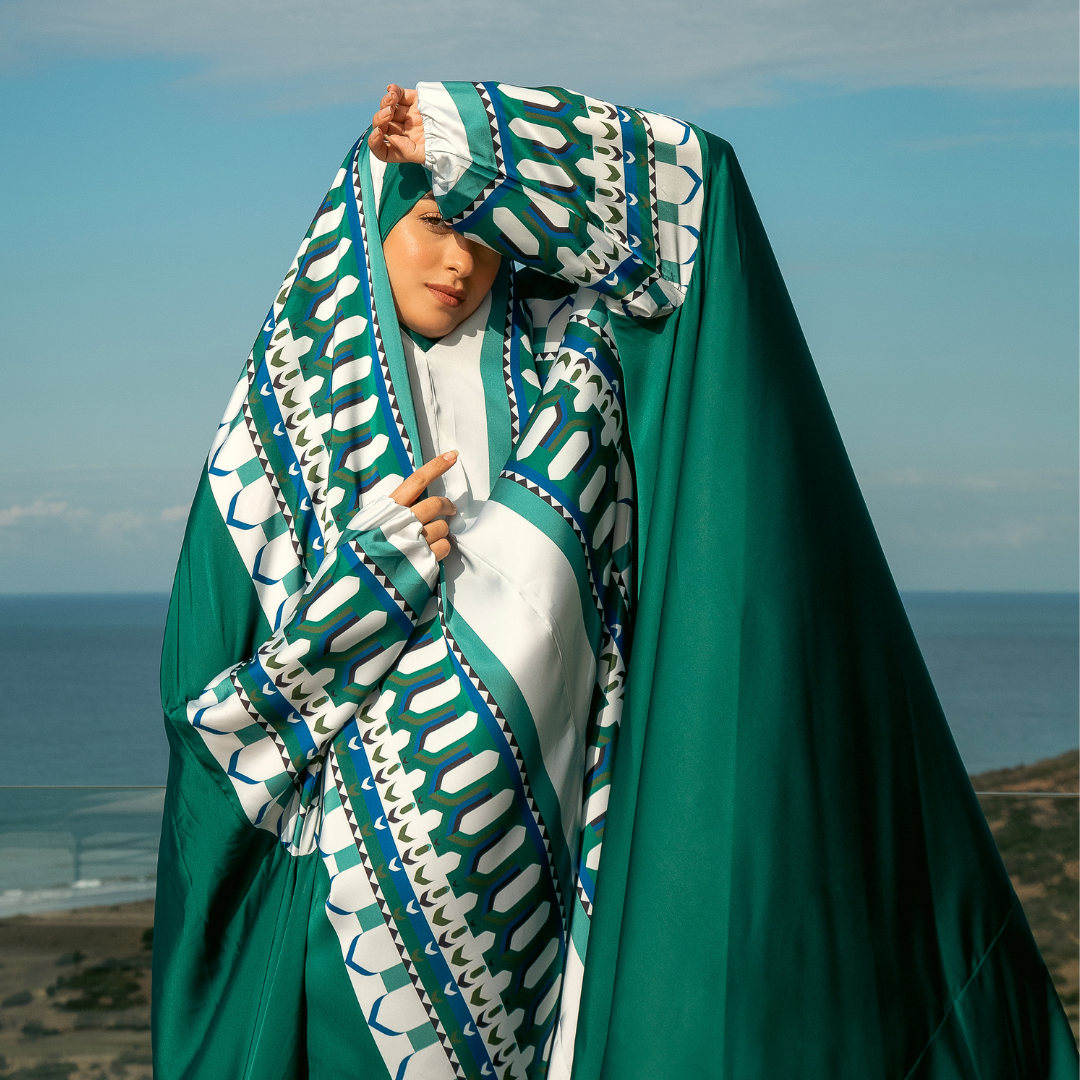 'Riyadh' Prayer Dress With Pouch, Green