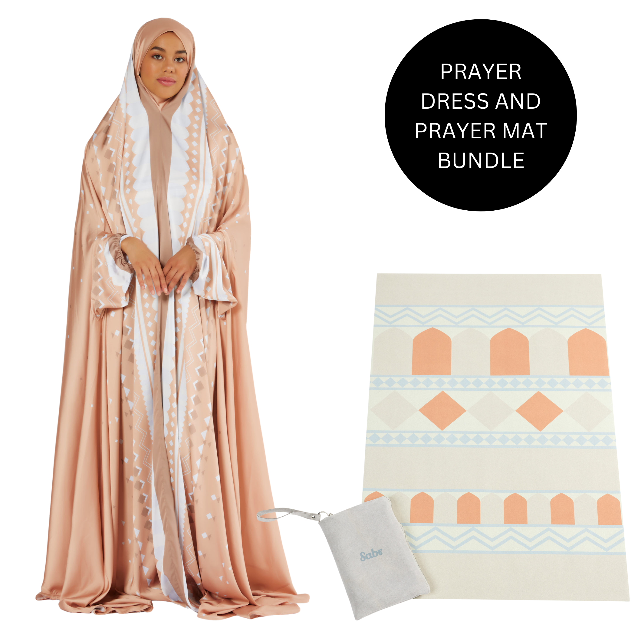 'Sanaa' Prayer Dress & Compact Prayer Mat Bundle