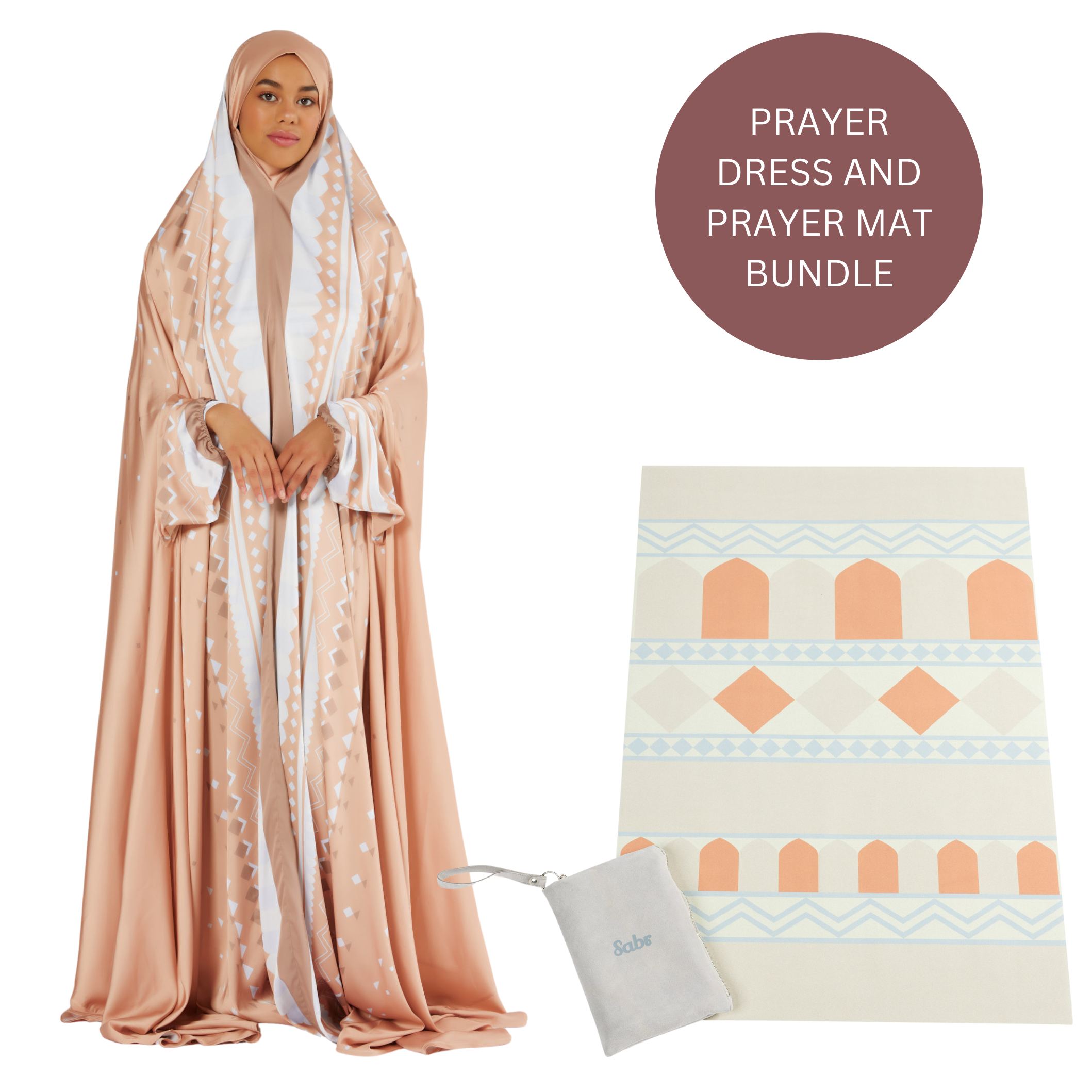 'Sanaa' Prayer Dress & Compact Prayer Mat Bundle