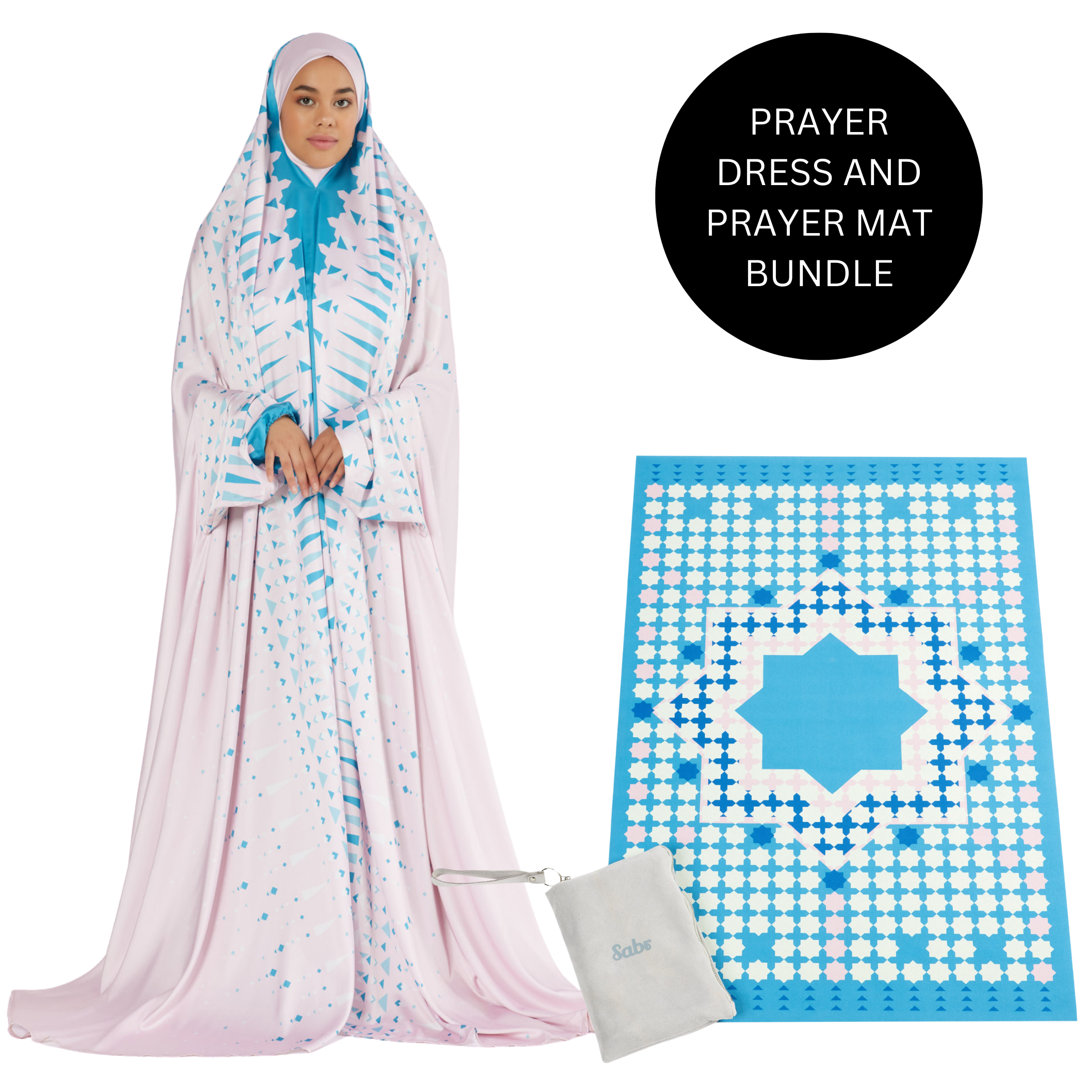 'Marrakesh' Prayer Dress & Compact Prayer Mat Bundle