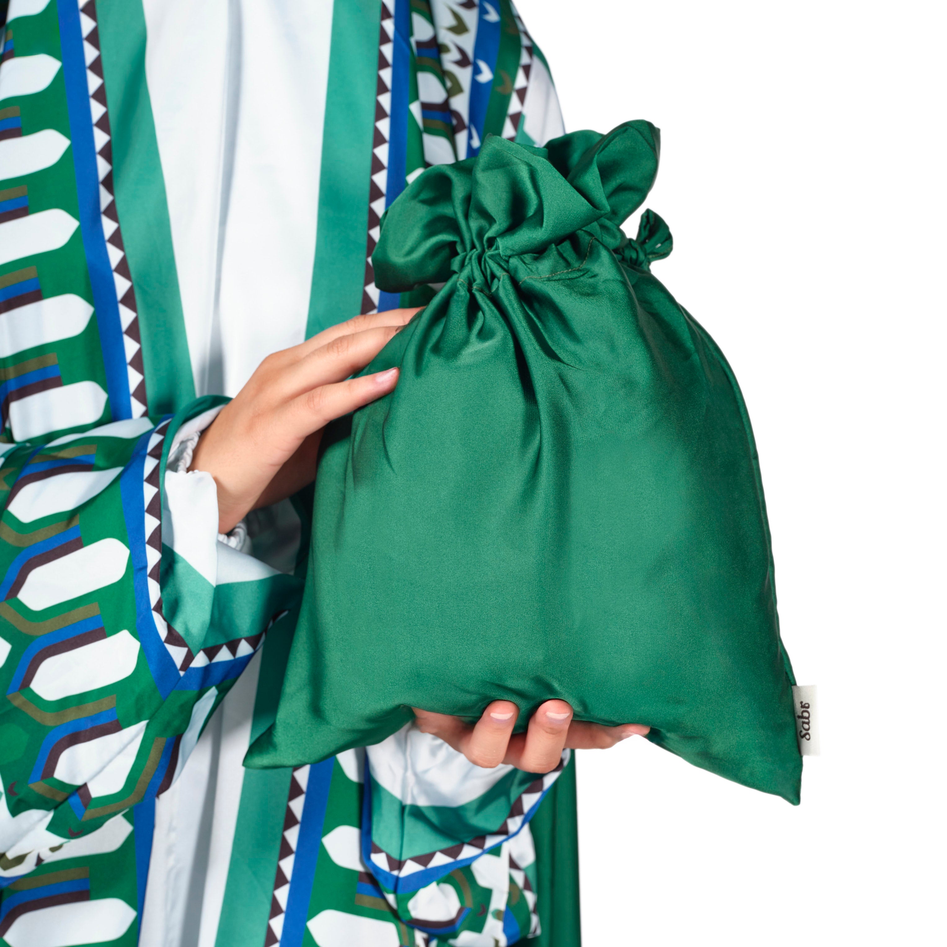 'Riyadh' Prayer Dress With Pouch, Green