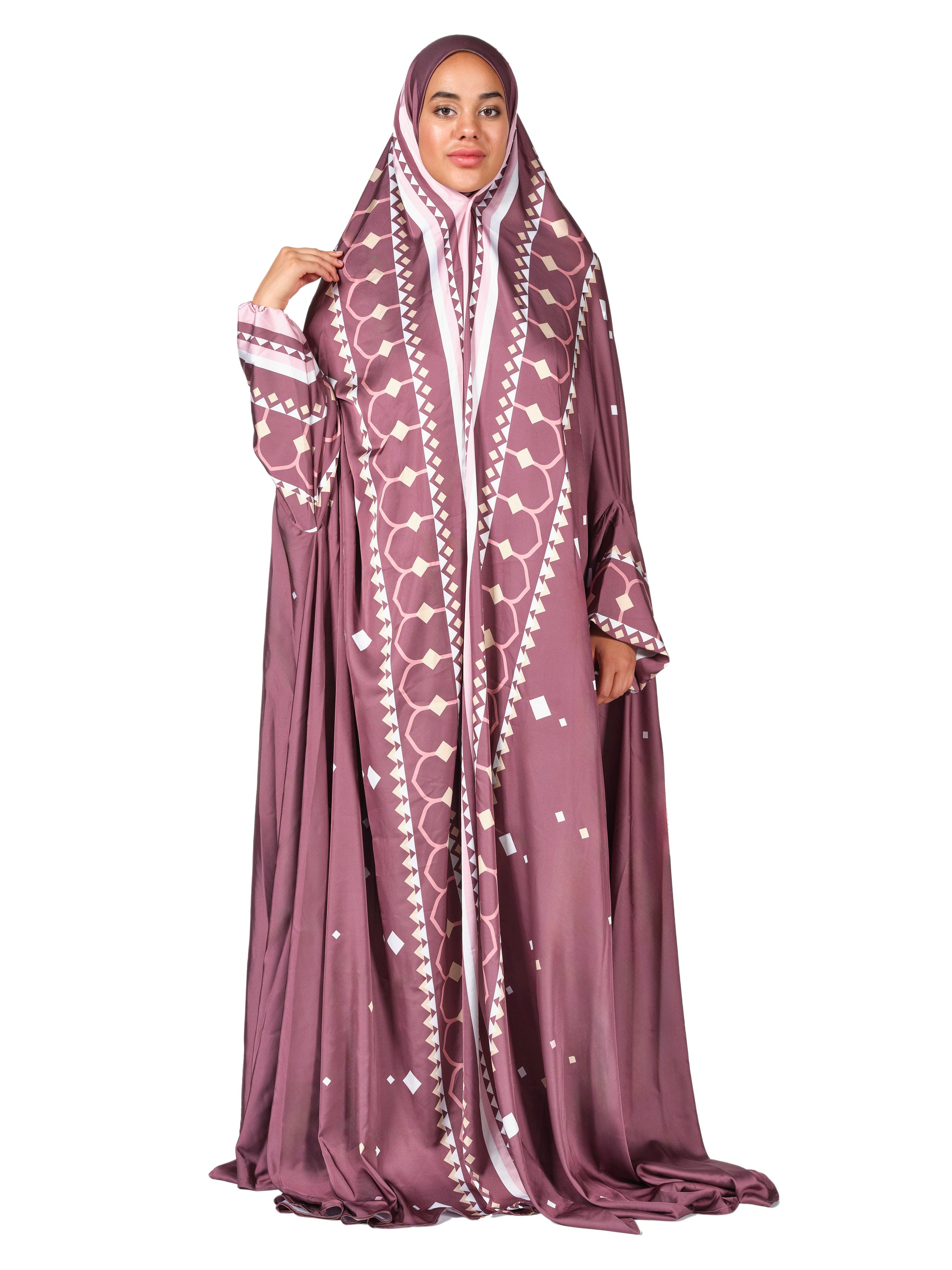 'Lahore' Prayer Dress & Compact Prayer Mat Bundle