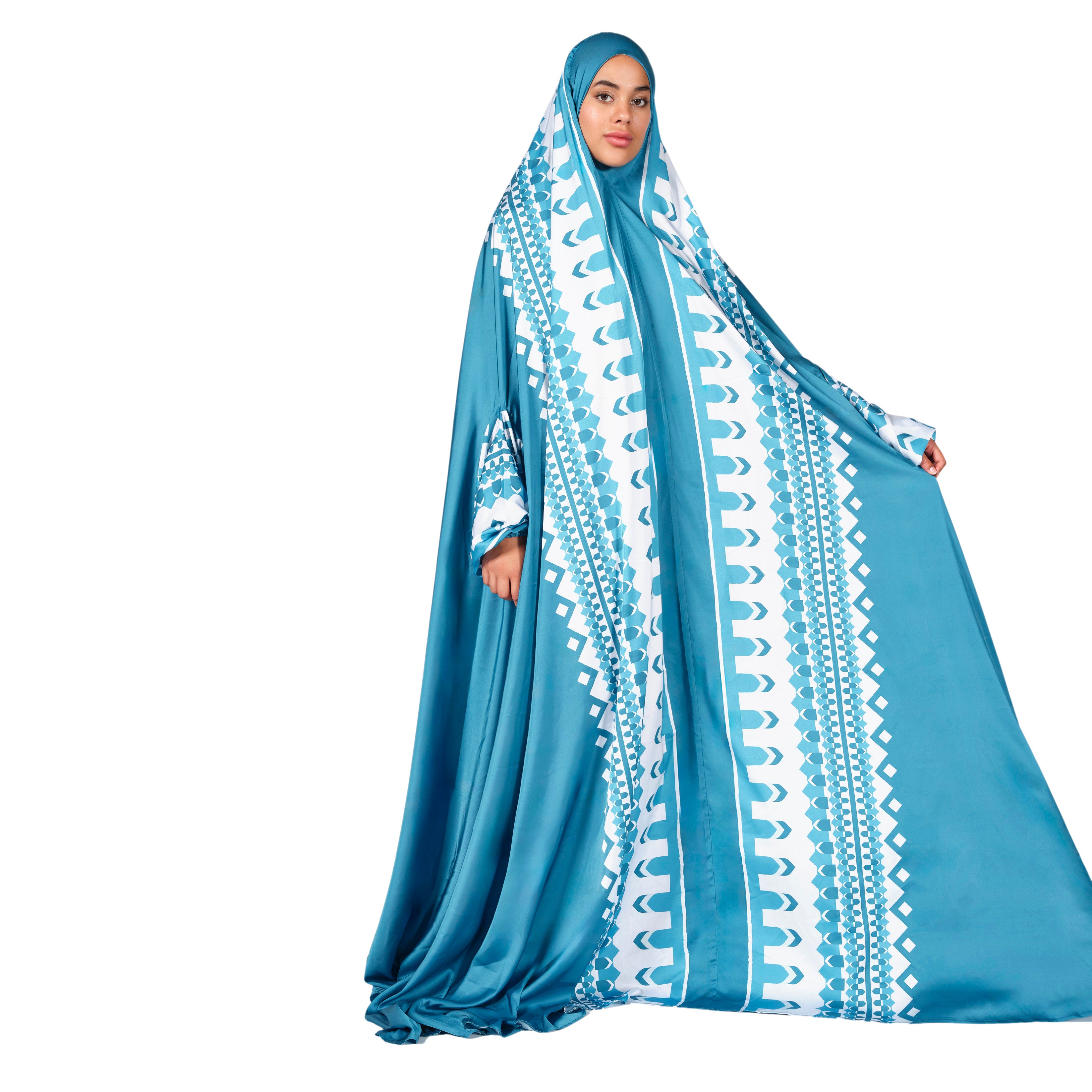 'Manama' Prayer Dress With Pouch, Blue