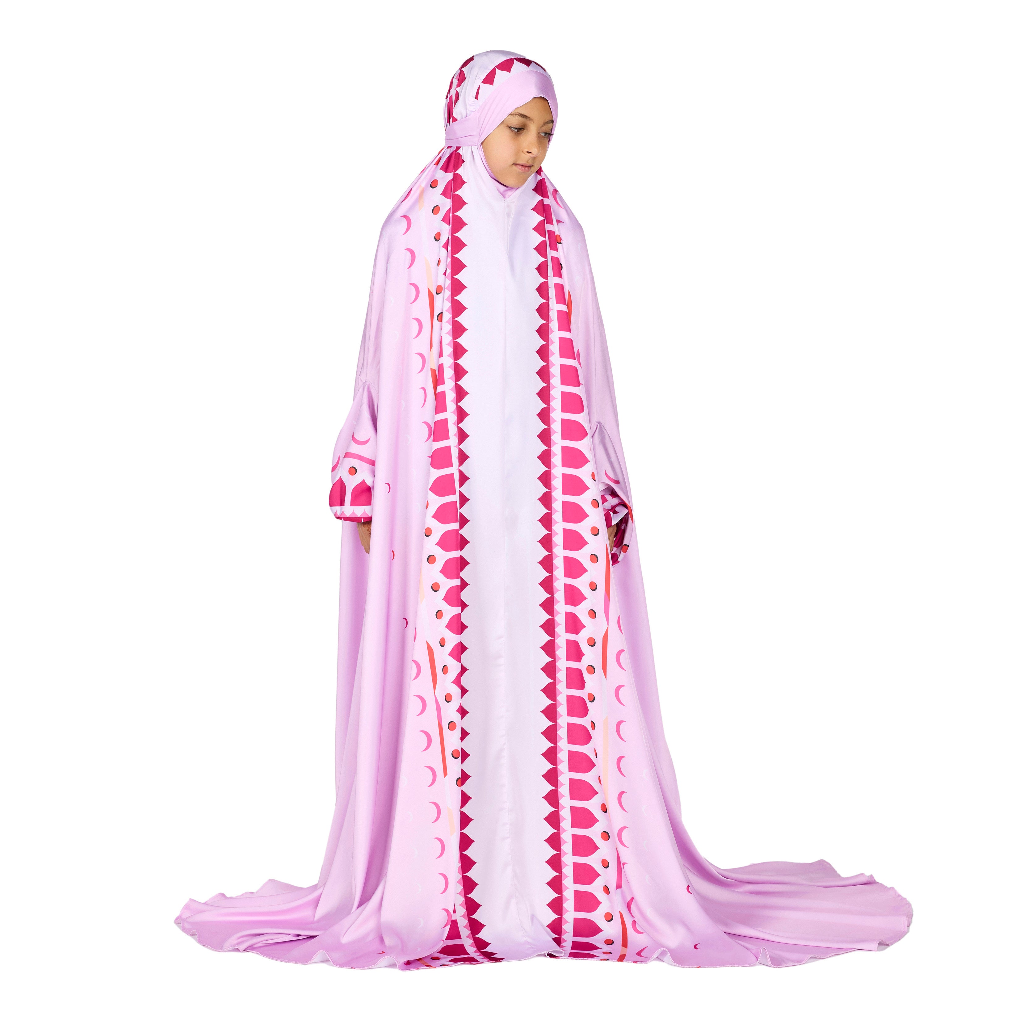 'Desert Voyage I' Kids Prayer Dress With Pouch, Pink