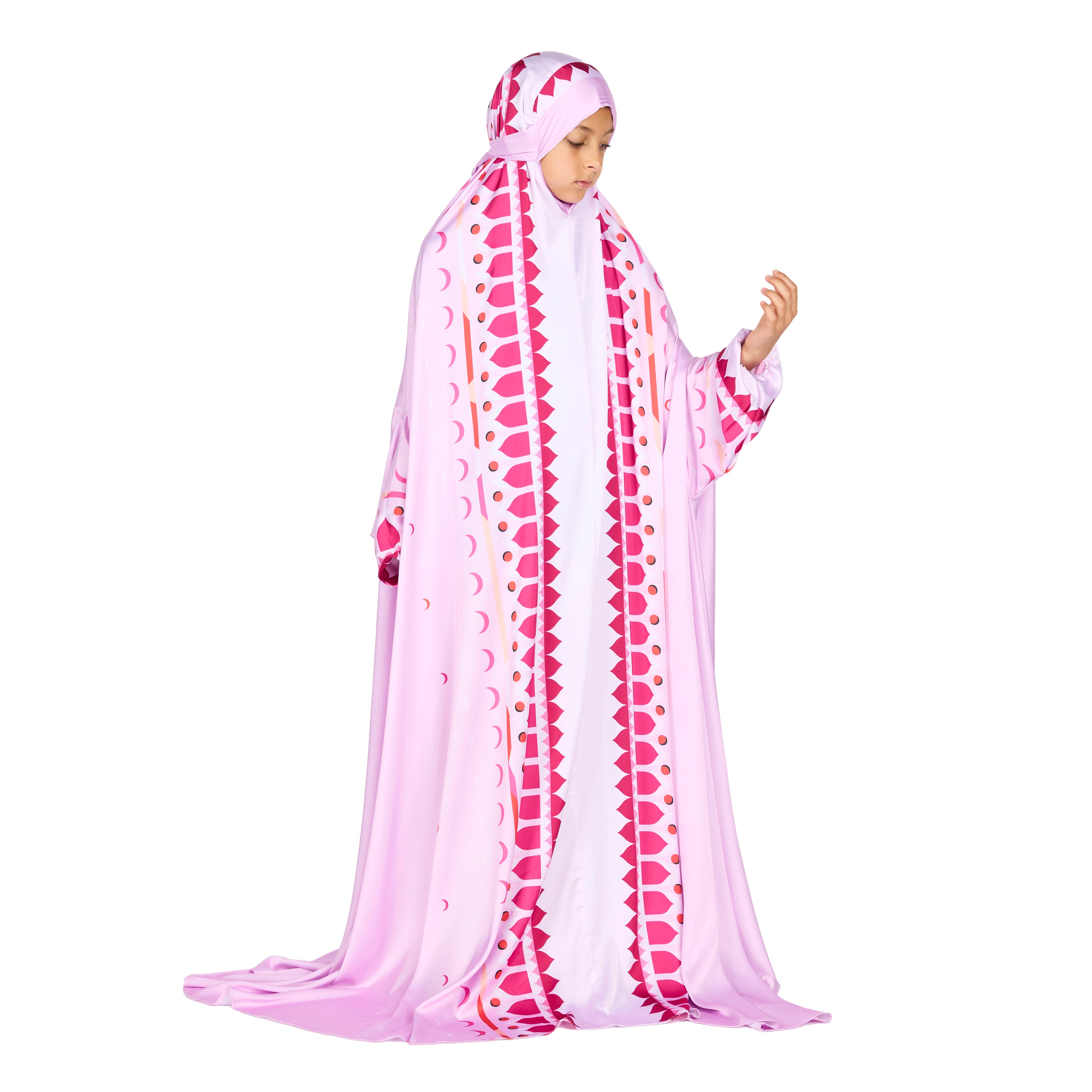 'Desert Voyage I' Kids Prayer Dress With Pouch, Pink