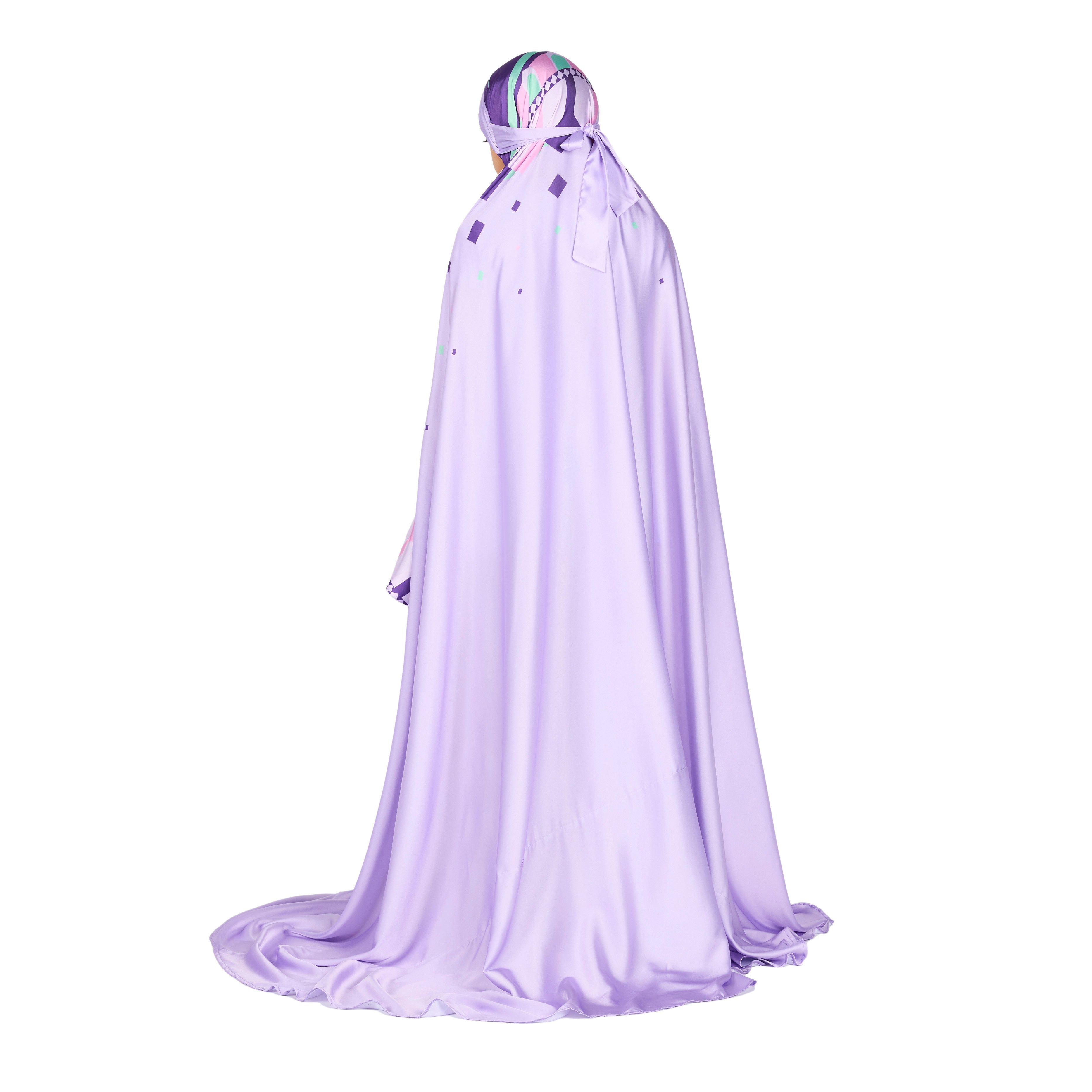 'Divine Arches I' Kids Prayer Dress With Pouch, Purple