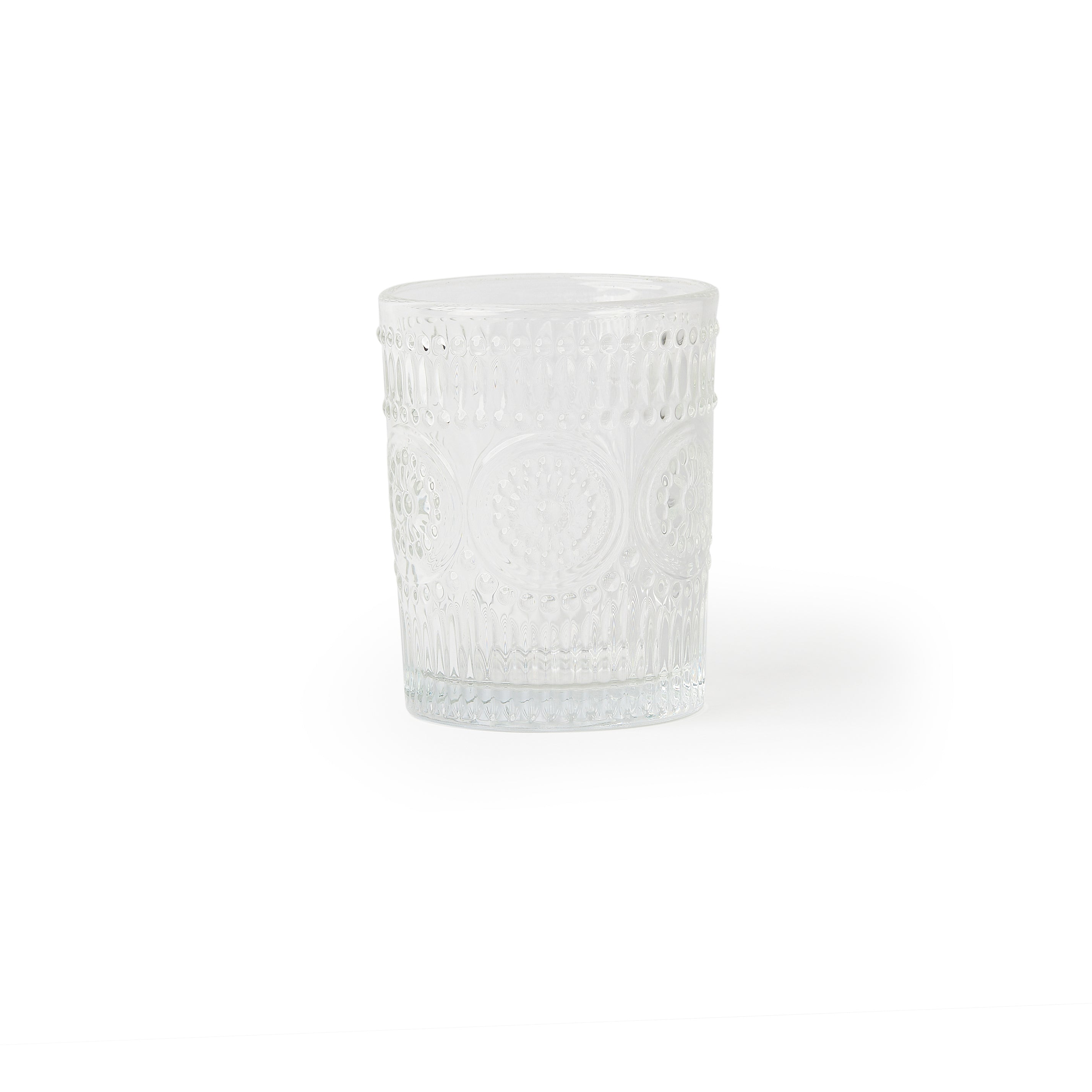 'Ray' Small Sunflower Ribbed Glasses [Set of 4]