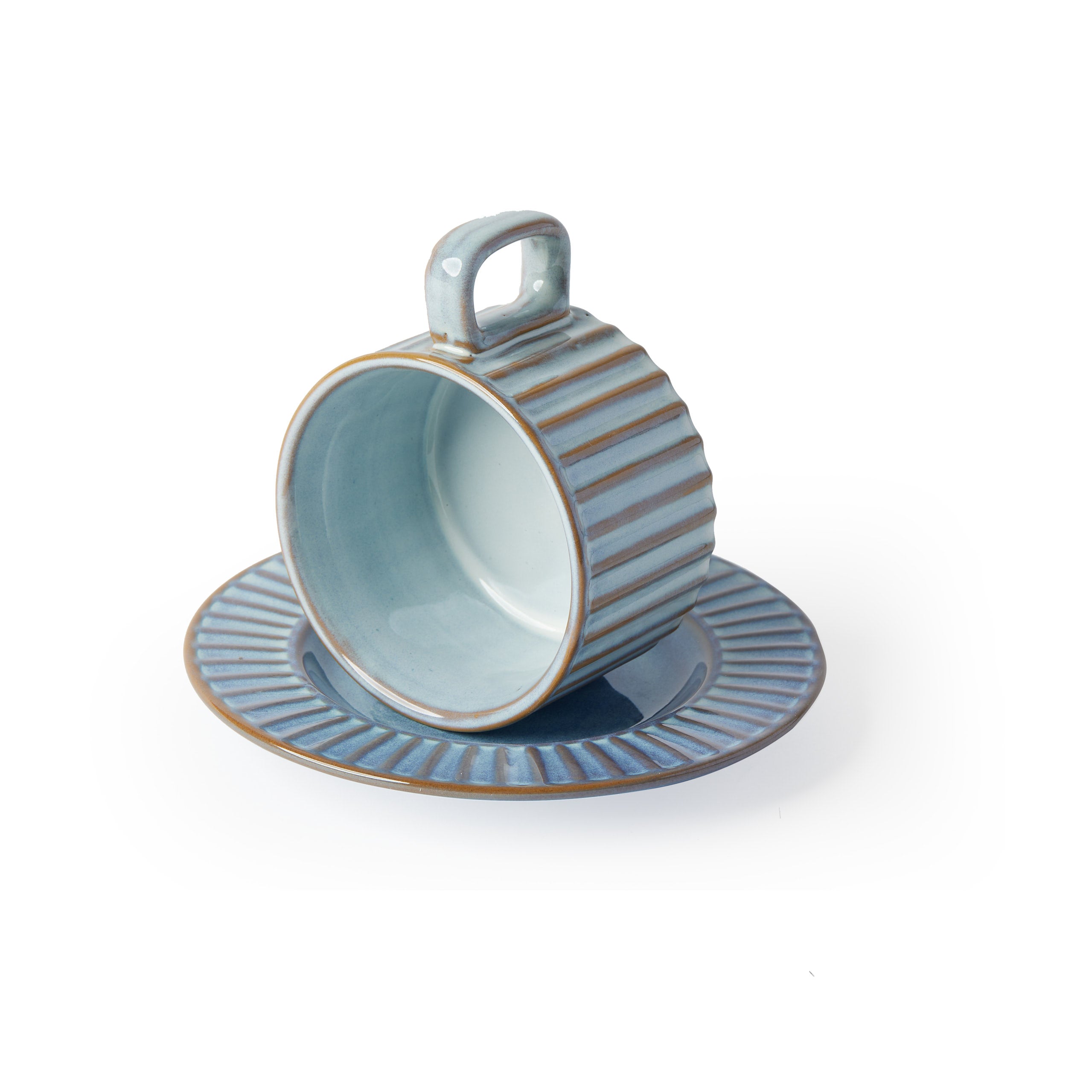 'Claudio' Teacup & Saucer [Sky Grey]