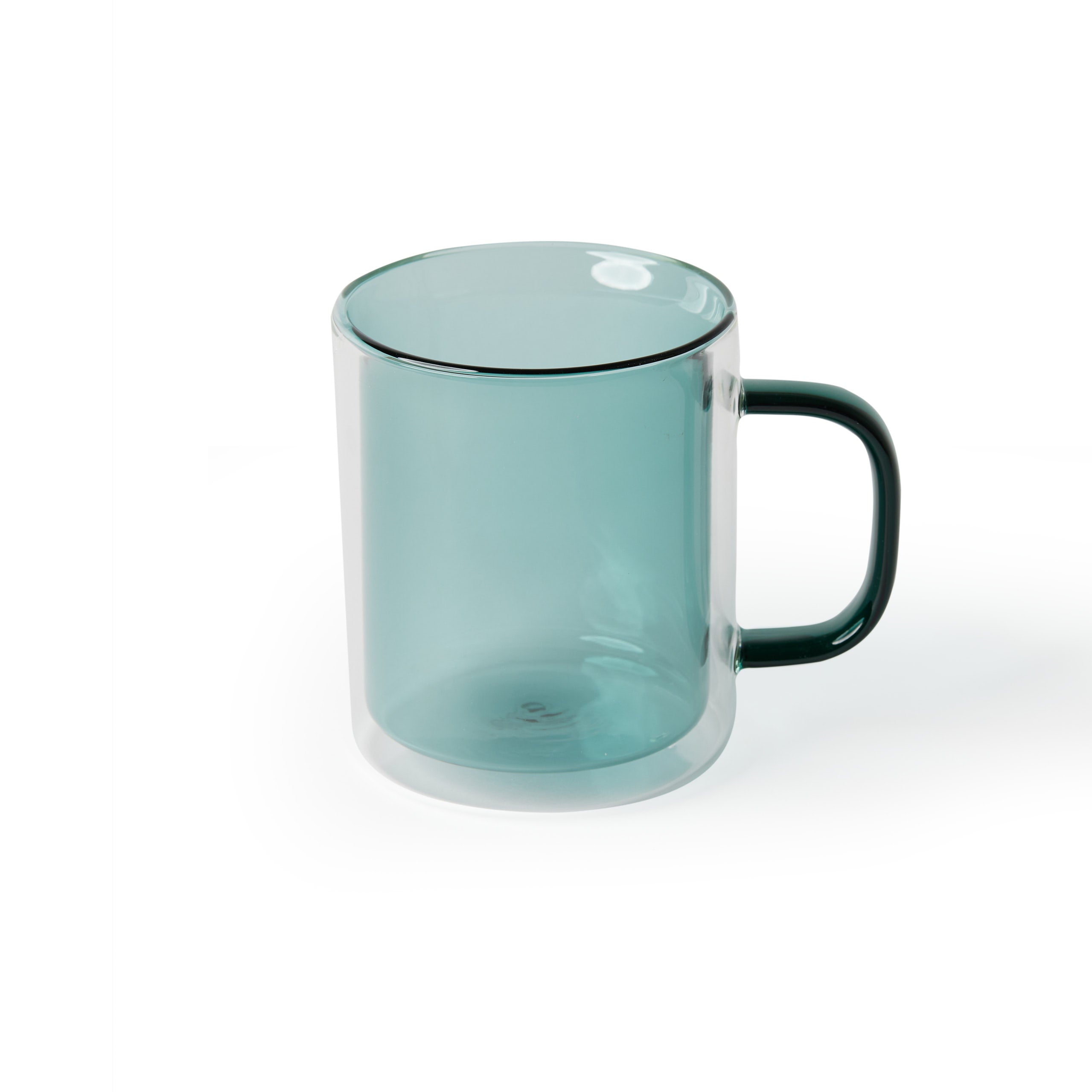 Moss Green 'Retro' Glass Mugs, Medium [Set of 4]