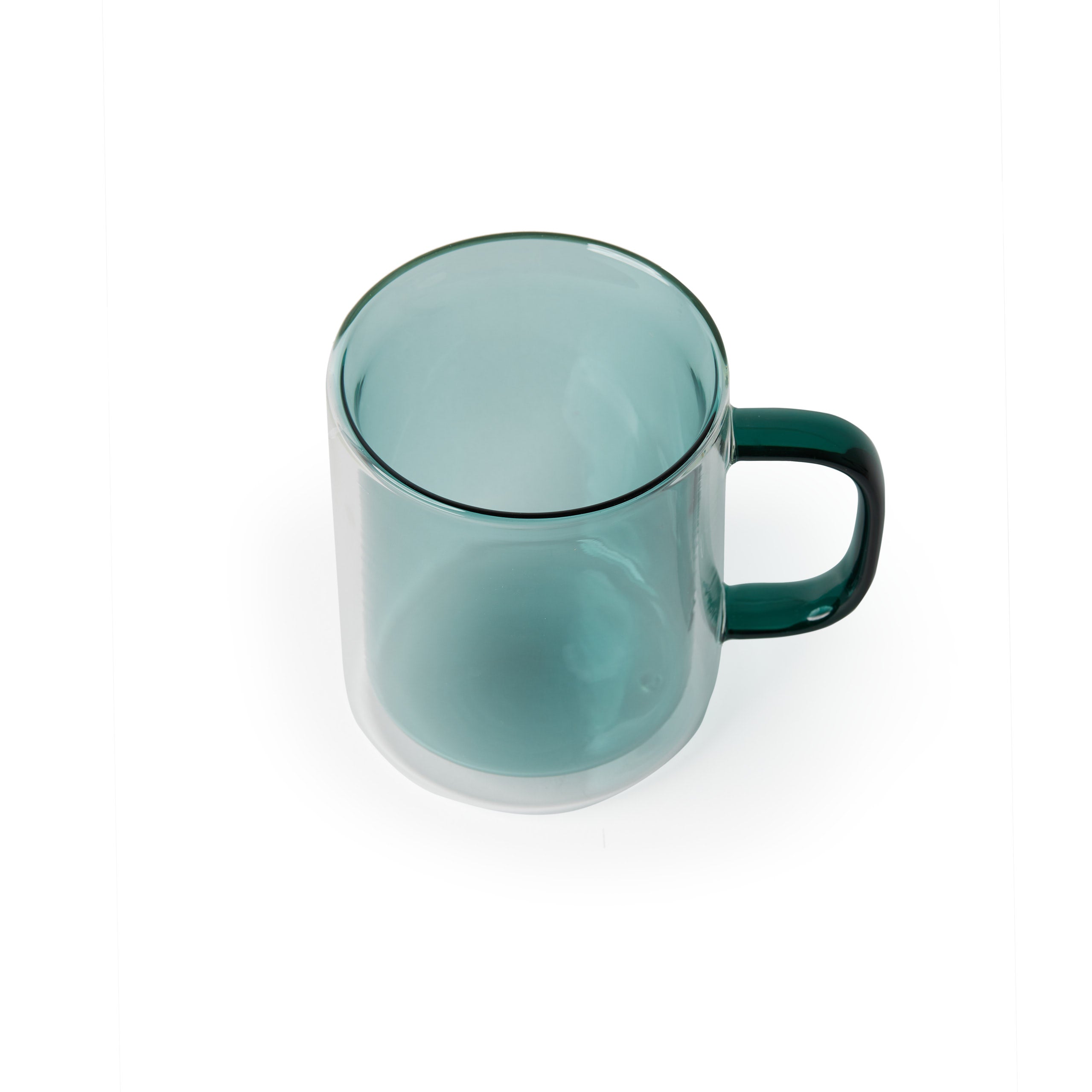 Moss Green 'Retro' Glass Mugs, Medium [Set of 4]