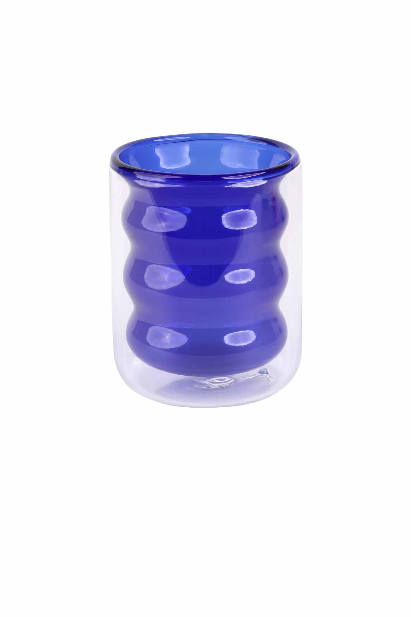 Jazz Insulated Glass Cup, Azure