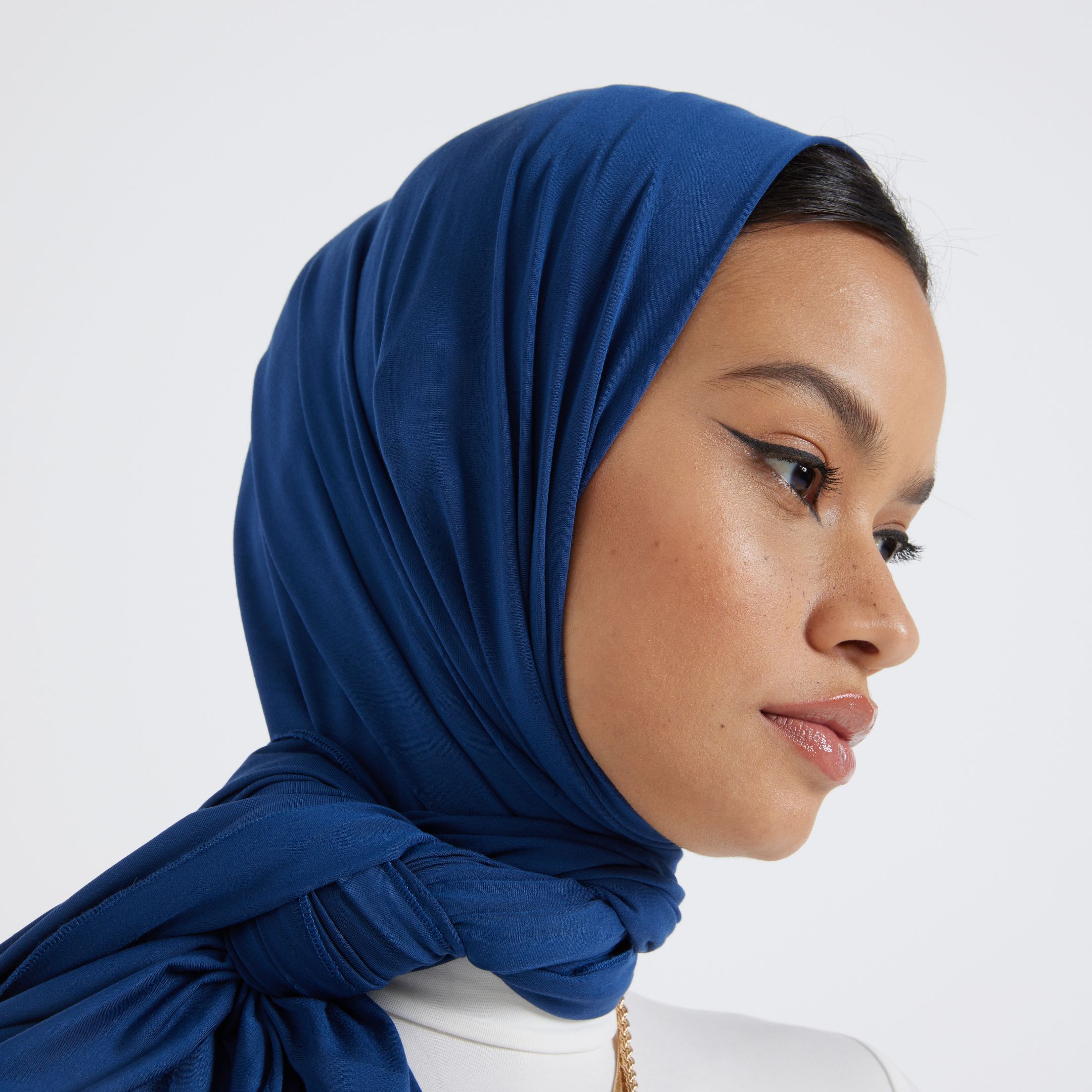 Organic Bamboo Jersey Hijab - Navy