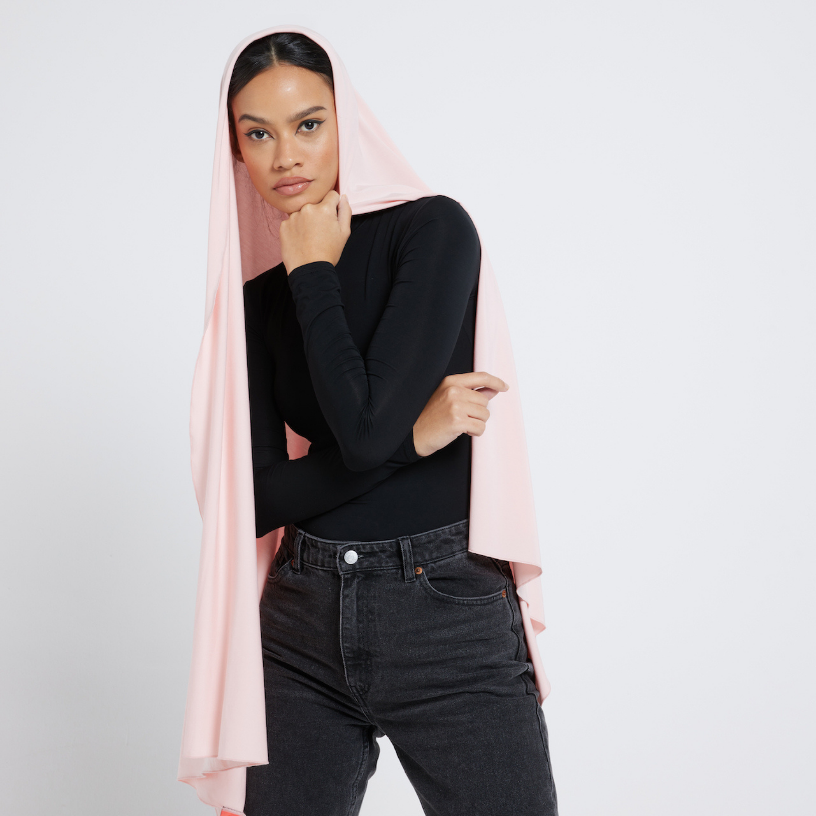 Organic Bamboo Jersey Hijab - Light Pink