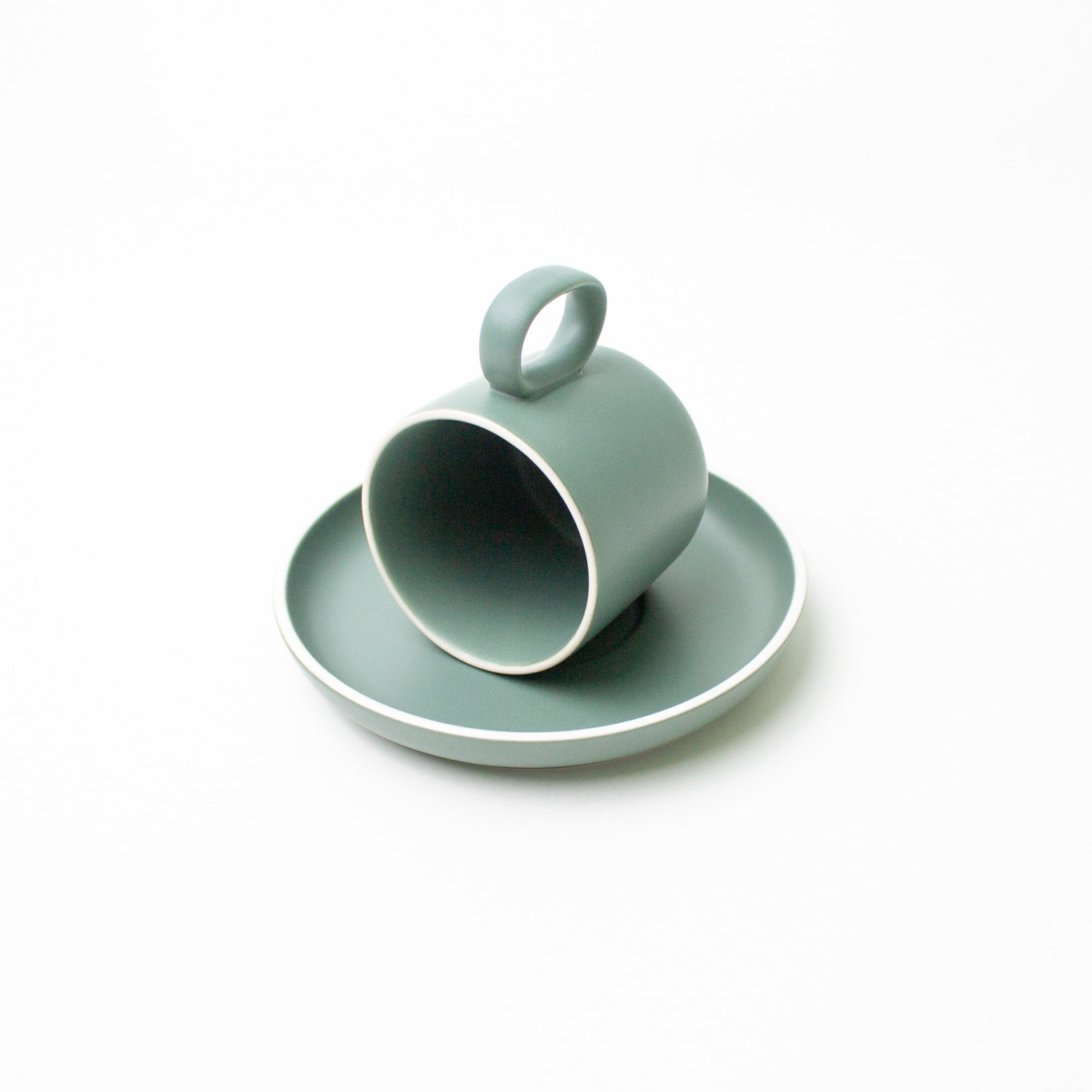 Selene Coffee Cup & Saucer Mug [Green]