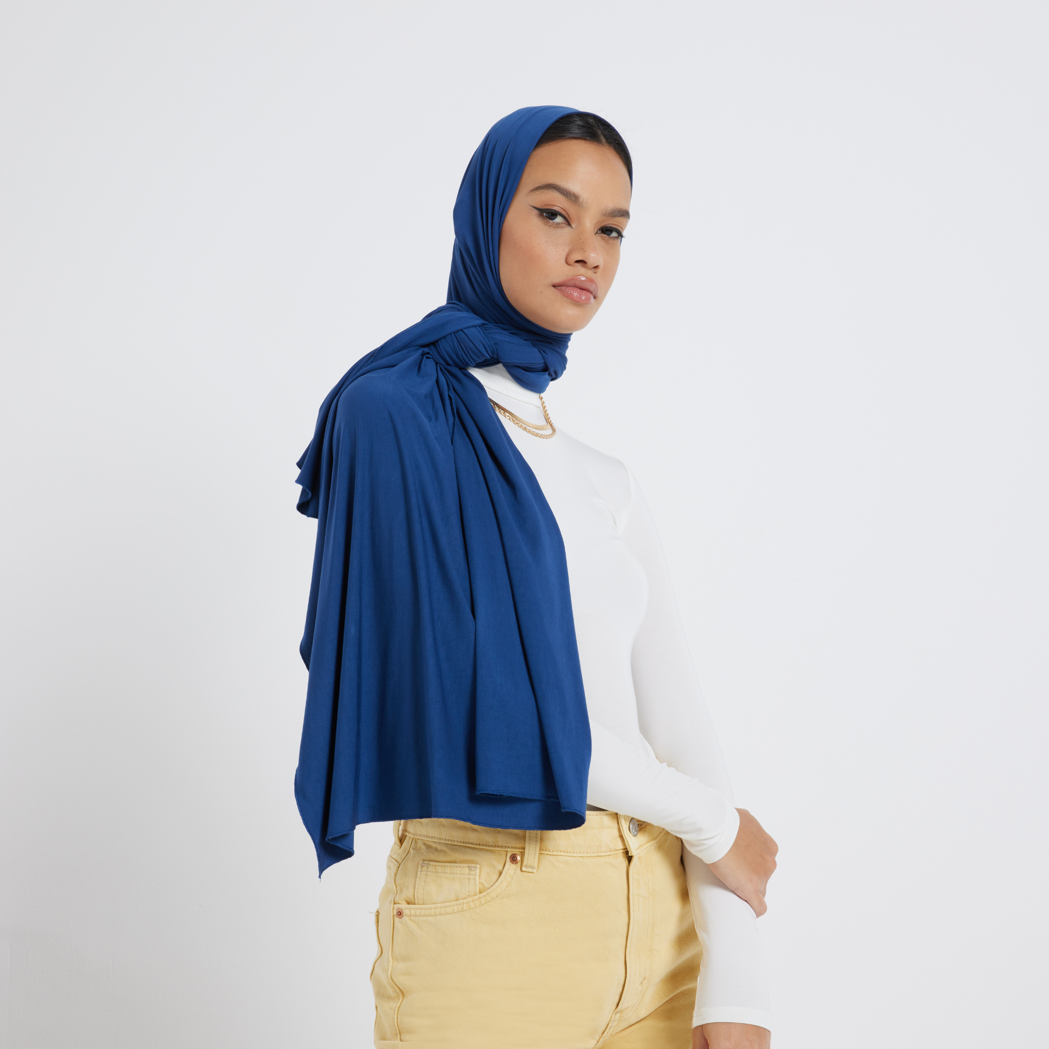 Organic Bamboo Jersey Hijab - Navy